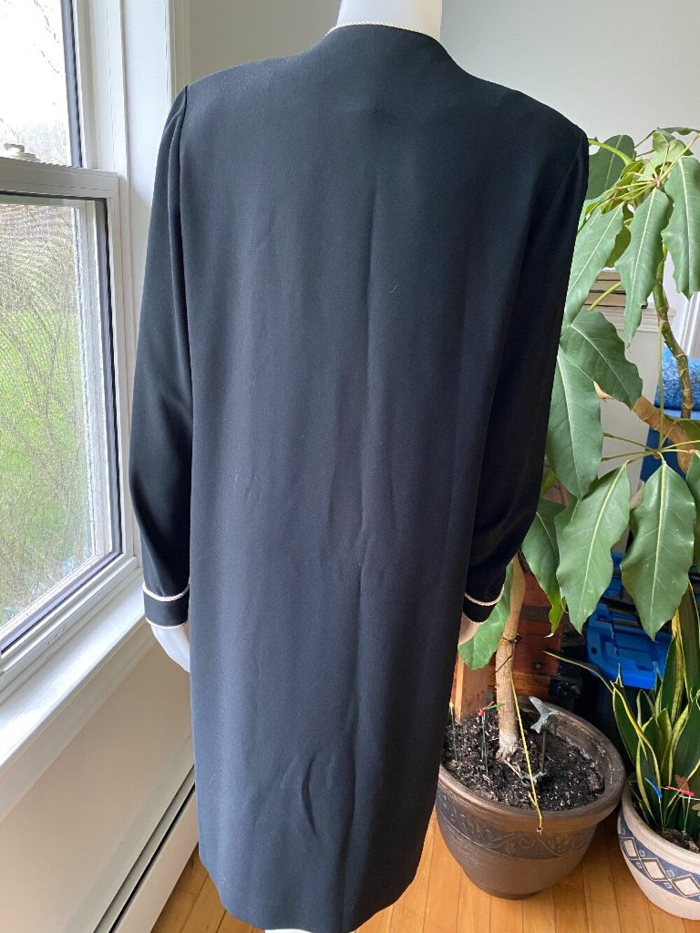 #13 Women's ROUIE Black Button-up Dress/Duster - Picture 9 of 14
